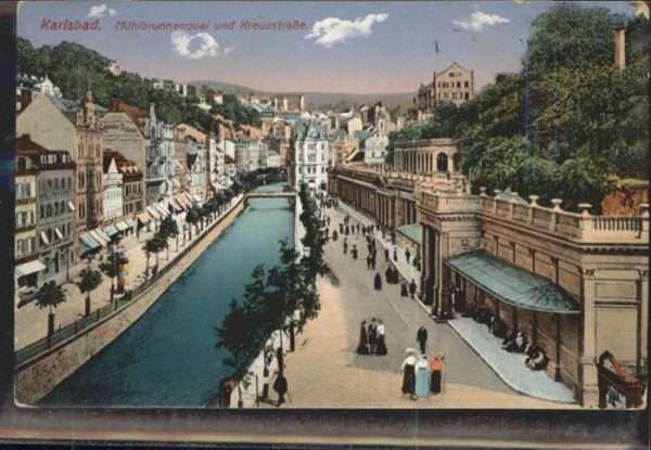 Karlsbad Eger Mühlbrunnenquai Kreuzstrasse