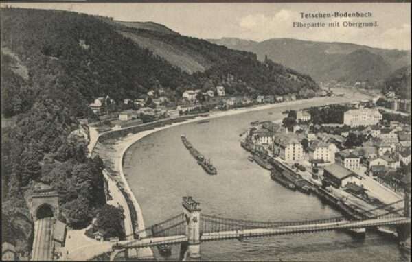Tetschen-Bodenbach Boehmen Brücke Obergrund