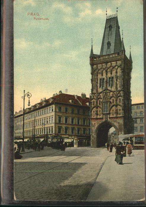 Prag Prahy Prague Pulverturm Strassenbahn