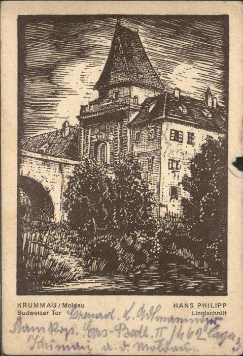 Krummau Budweiser Tor Künstler Hans Philipp
