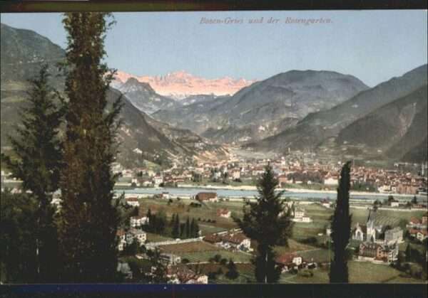 Bozen Suedtirol Gries Rosengarten Lithographie