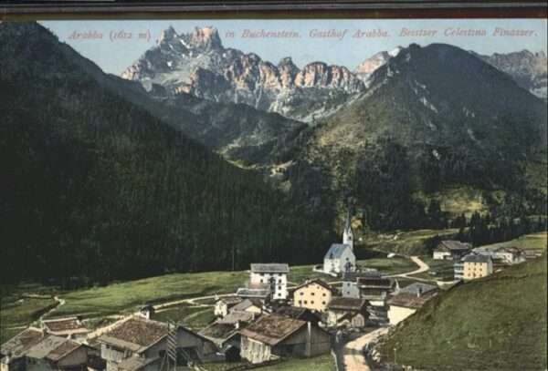 Buchenstein Südtirol Gasthof Arraba Fotolithographi