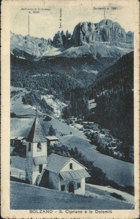 Bozen Suedtirol S. Cipriano e le Dolomiti