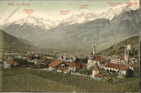 Meran Merano Aussicht Zielspitze Rotheck Tschigat