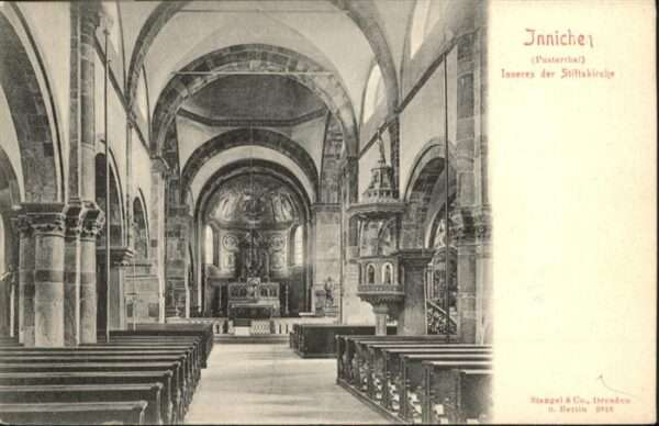 Innichen Suedtirol Inneres der Stiftskirche