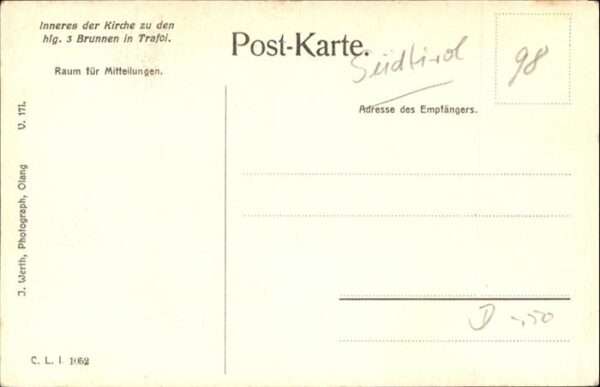 Trafoi Suedtirol Kirche Innen hlg. 3 Brunnen – Bild 2