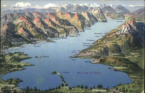 Lago di Garda Panoramakarte Bardolino Maderno