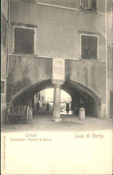 Torbole Lago di Garda Goethetafel Tabella di Goethe