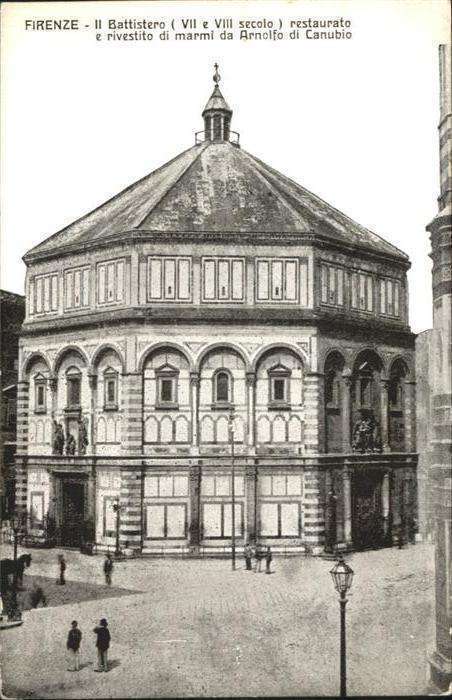 Firenze Florenz Battistero restaurato e rivestito di ma