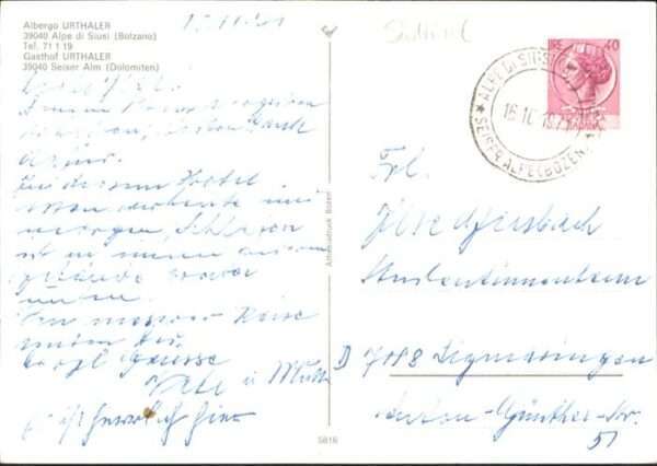 Bozen Suedtirol Albergo Urthaler Gasthof Seiser Alm Dol – Bild 2