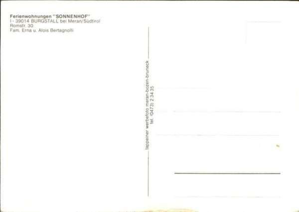Burgstall Meran Ferienwohnungen Sonnenhof Bes. Fam. Ern – Bild 2