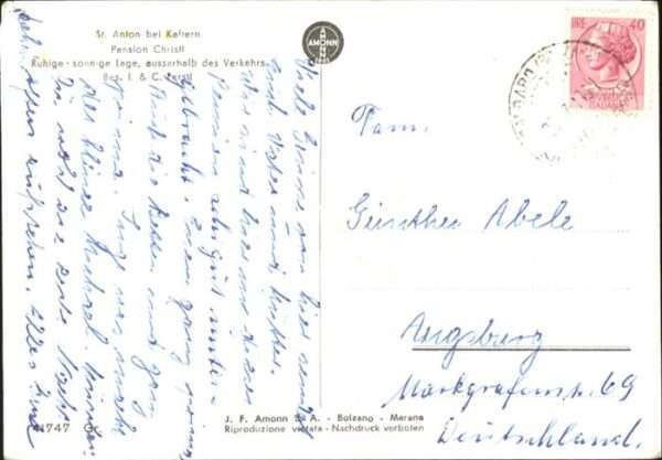Kaltern Weinstrasse Tirol St. Anton Pension Christl – Bild 2
