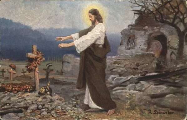 Rotes Kreuz Künstler R. Leinweber Jesus Soldatengra