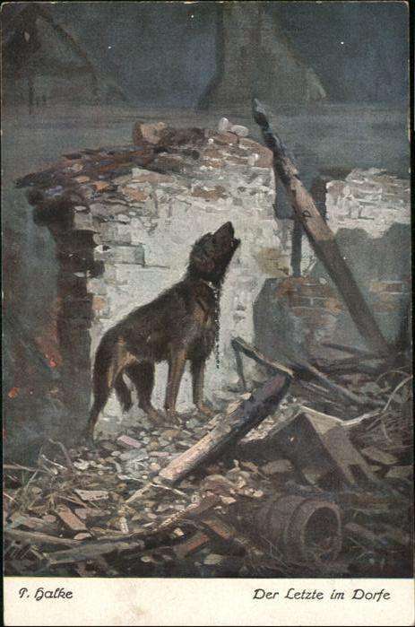 Hunde Künstler Halke Der Letzte im Dorfe