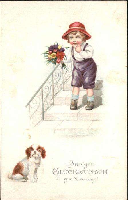 Namenstag Namenskarte Kind Hund