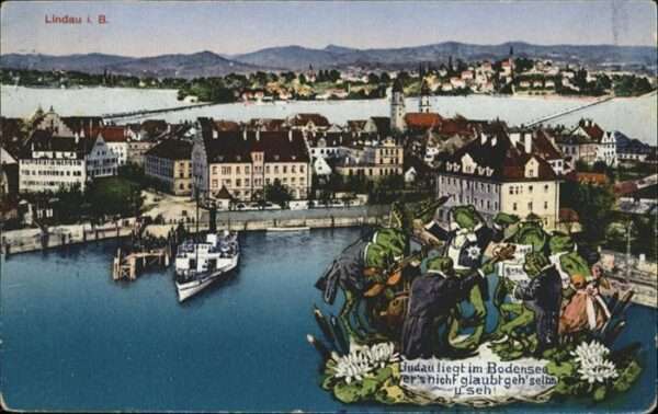 Froesche Lindau Bodensee vermenschlicht Musikant