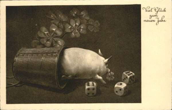 Neujahr Würfel Schwein