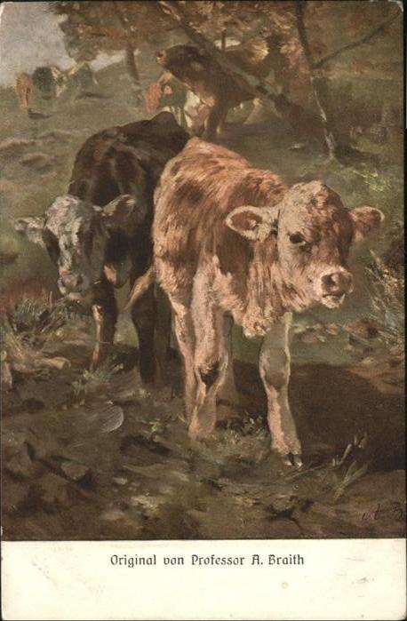 Kuehe Kalb Künstler Professor A. Braith
