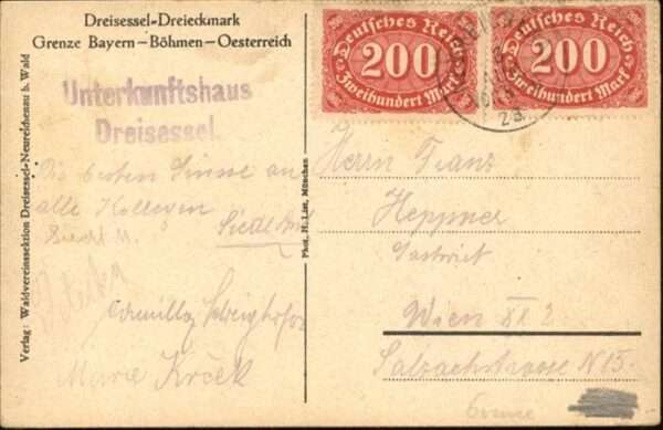 Zoll Grenze Douane Dreisessel-Dreieckmark Grenzstein Vers – Bild 2