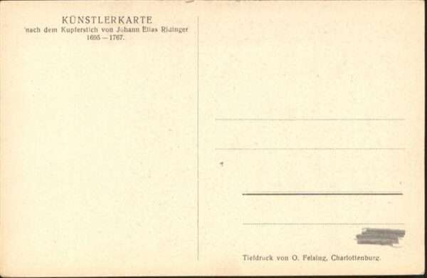 Kuenstlerkarte nach dem Kupferstich Johann Elias Ridin – Bild 2