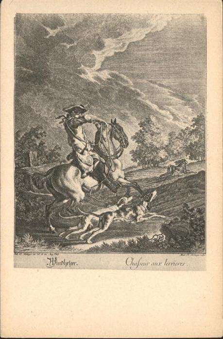 Kuenstlerkarte nach dem Kupferstich Johann Elias Ridin