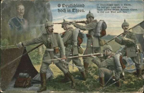 Wilhelm II Soldaten Vers Gewehre Pickelhauben