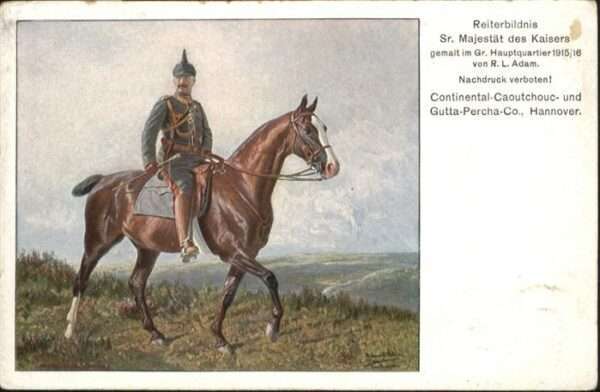 Wilhelm II Pferd Pickelhaube Künstler R. L. Adam