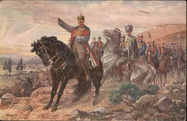Wilhelm II Rotes-Kreuz Soldaten Pferde Künstler A.
