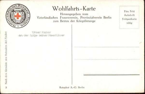 Wilhelm II Rotes-Kreuz Soldaten Pferde Künstler A. – Bild 2