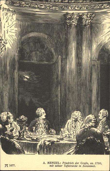 Menzel A. Friedrich d. Gr. 1750 Tafelrunde Sansso