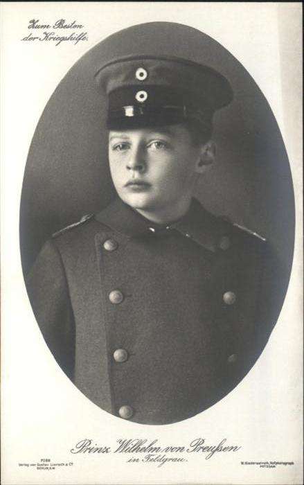 Adel Preussen Prinz Wilhelm Feldgrau