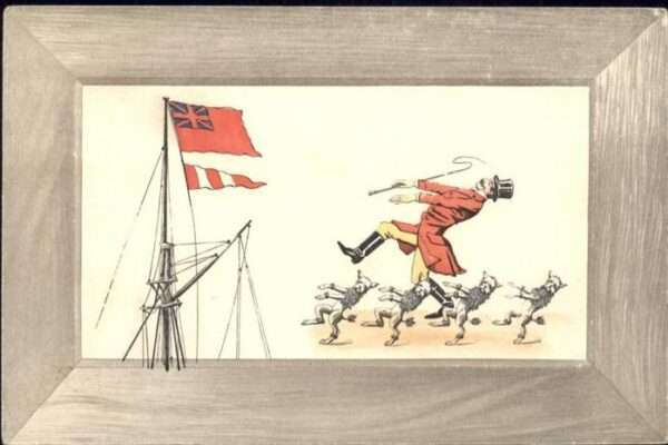 Wappen England vermenschlicht Hunde