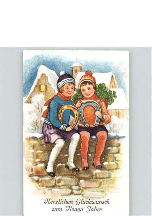 Neujahr Kinder Hufeisen