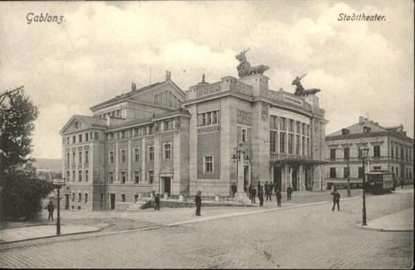 Gablonz Neisse Tschechien Stadttheater Strassenbahn
