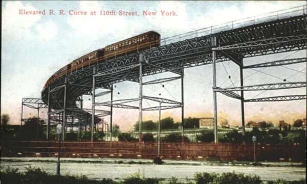 New York City Elevated Hochbahn Eisenbahn