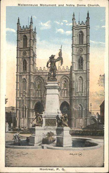 Montreal Quebec Monument Notre Dame Church