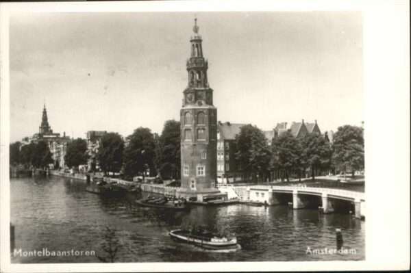 Amsterdam Niederlande Montelbaanstoren Brücke Schiff