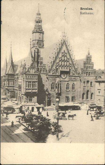 Breslau Niederschlesien Rathaus Kutsche