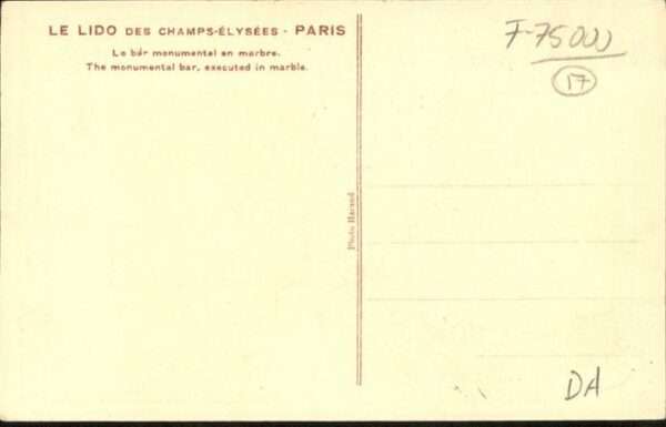 Paris [Handschriftlich] Lido Vhamps el Ysees – Bild 2