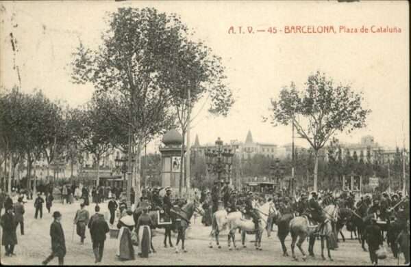 Barcelona Cataluna Plaza Cataluna Pferd