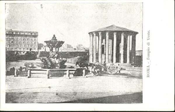 Rom Roma Tempio di Veste Kutsche Brunnen