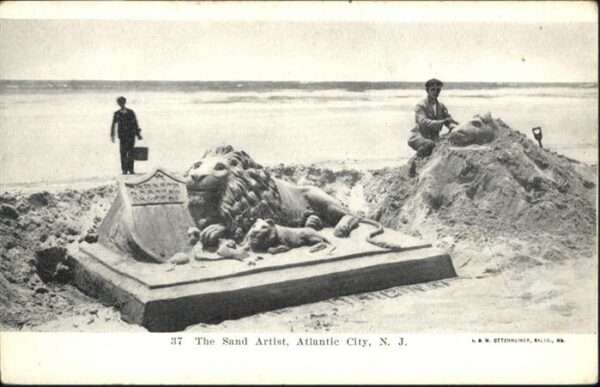 Atlantic City New Jersey Sand Artist Löwe