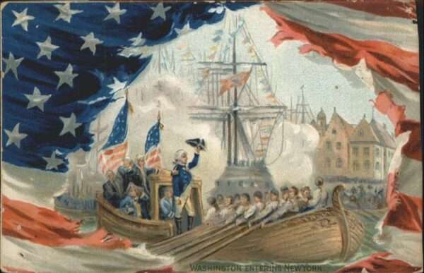 Washington New York Schiff Prägedruck
