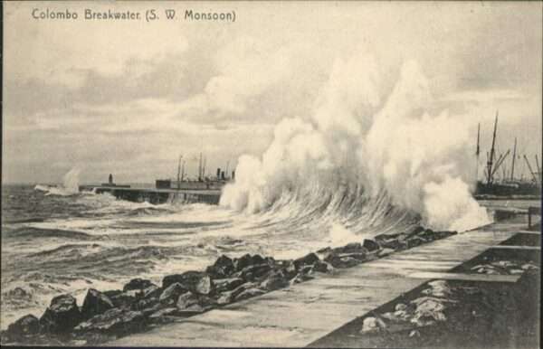 Colombo Ceylon Sri Lanka Breakwater Monsoon