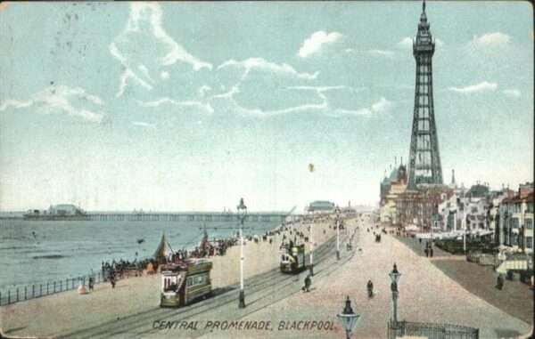 Blackpool Central Promende Straßenbahn