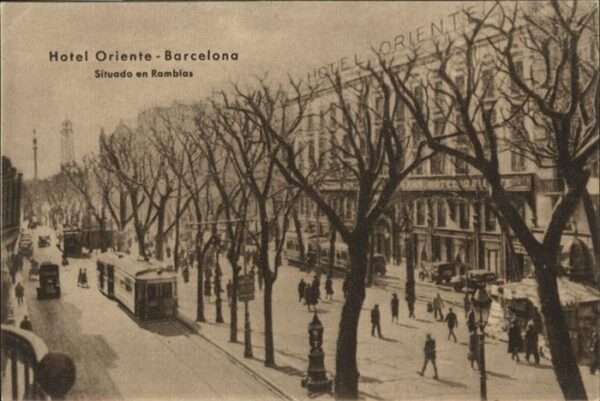 Barcelona Cataluna Hotel Oriente Strassenbahn