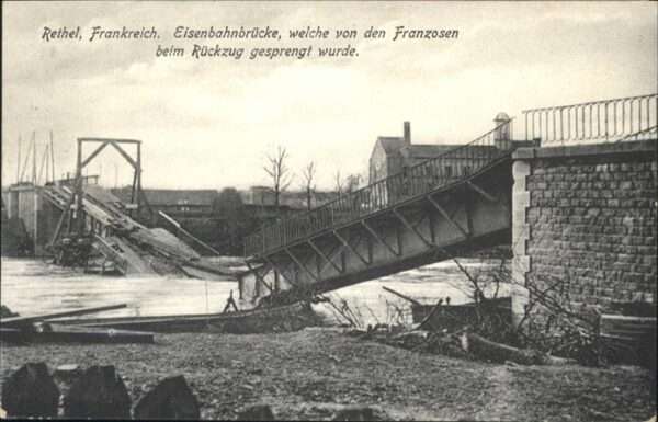 Rethel Ardennes gesprengte Eisenbahnbrücke