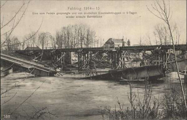 Rethel Ardennes gesprengte Eisenbahnbrücke