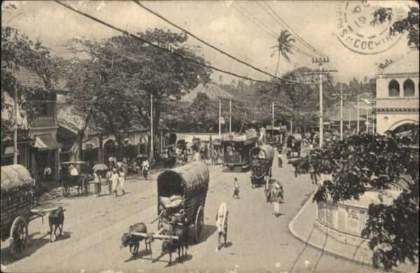 Pettah Markt Kutsche Kühe Strassenbahn