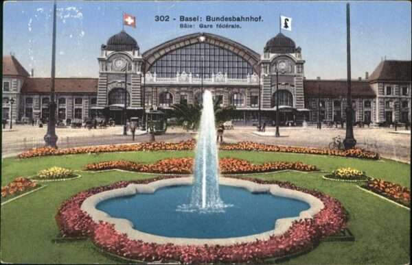 Basel BS Bundesbahnhof Springbrunnen Tram Kutsch